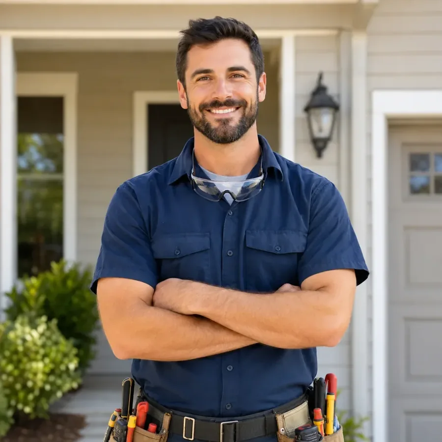 A field service technician at work